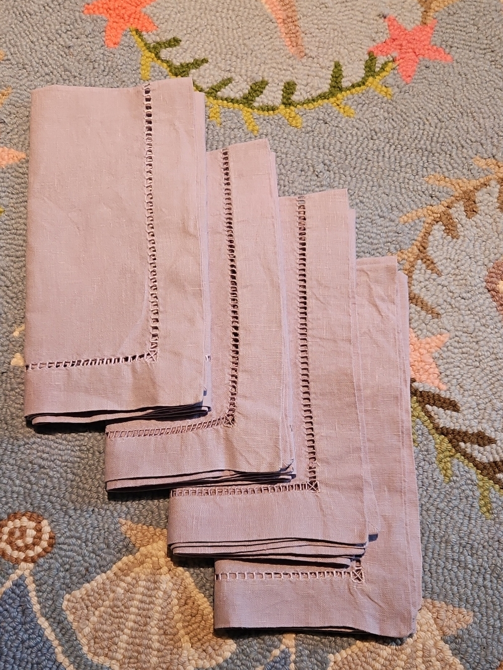 Lavender Hemstitched Linen Napkins